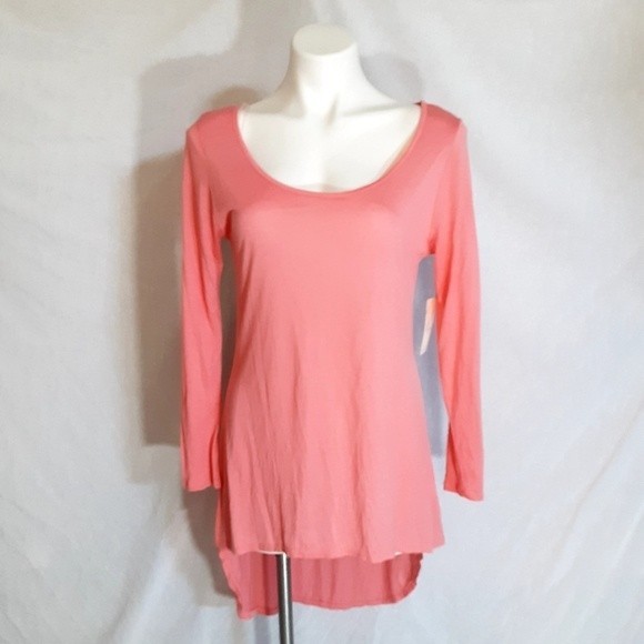 NWT Misia Long Sleeve High Low Tunic Blouse Scoop Neck Casual Everyday Top Small - Picture 1 of 5